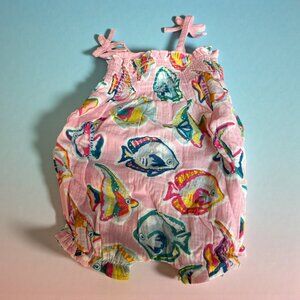 Mud Pie Rainbow Fish One Piece Romber 6-12 Months